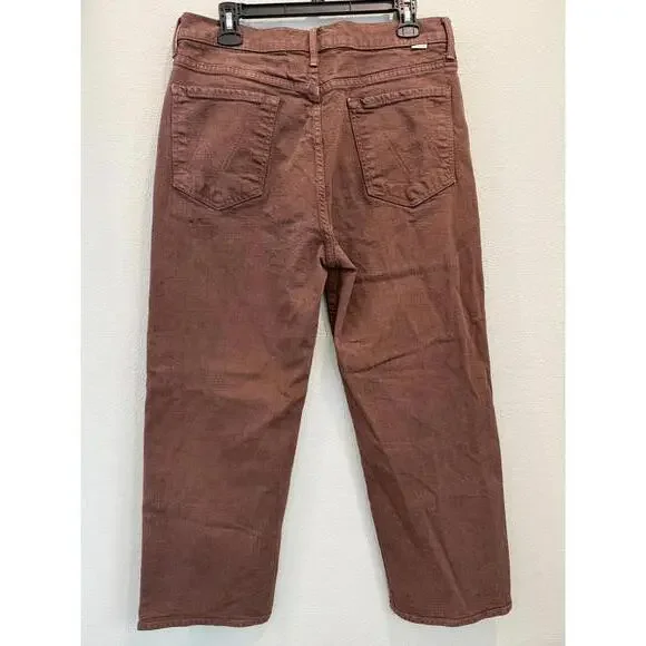 MOTHER The Rambler Zip Sneak Wide Leg Jeans In Brown